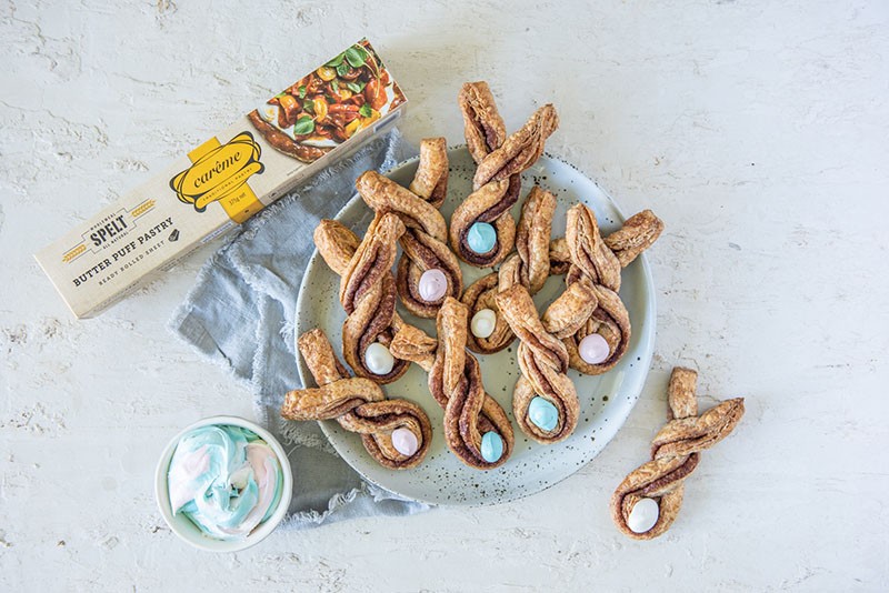 Celebrate Easter with these Cinnamon Easter Bunnies, made with Carême Spelt Butter Puff Pastry. The perfect Easter treat!